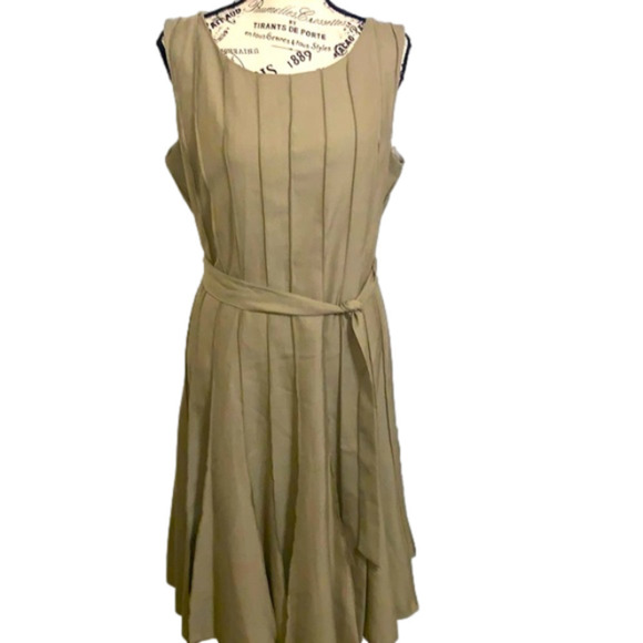 Calvin Klein Dresses & Skirts - Calvin Klein Pleated Dress Light Tan/Khaki